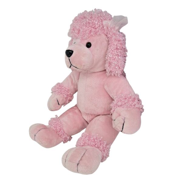 Pawsenclaws Pink Poodle Plush Dog Pet Stuffed Animal Curly Fur 14" - Picture 4 of 7